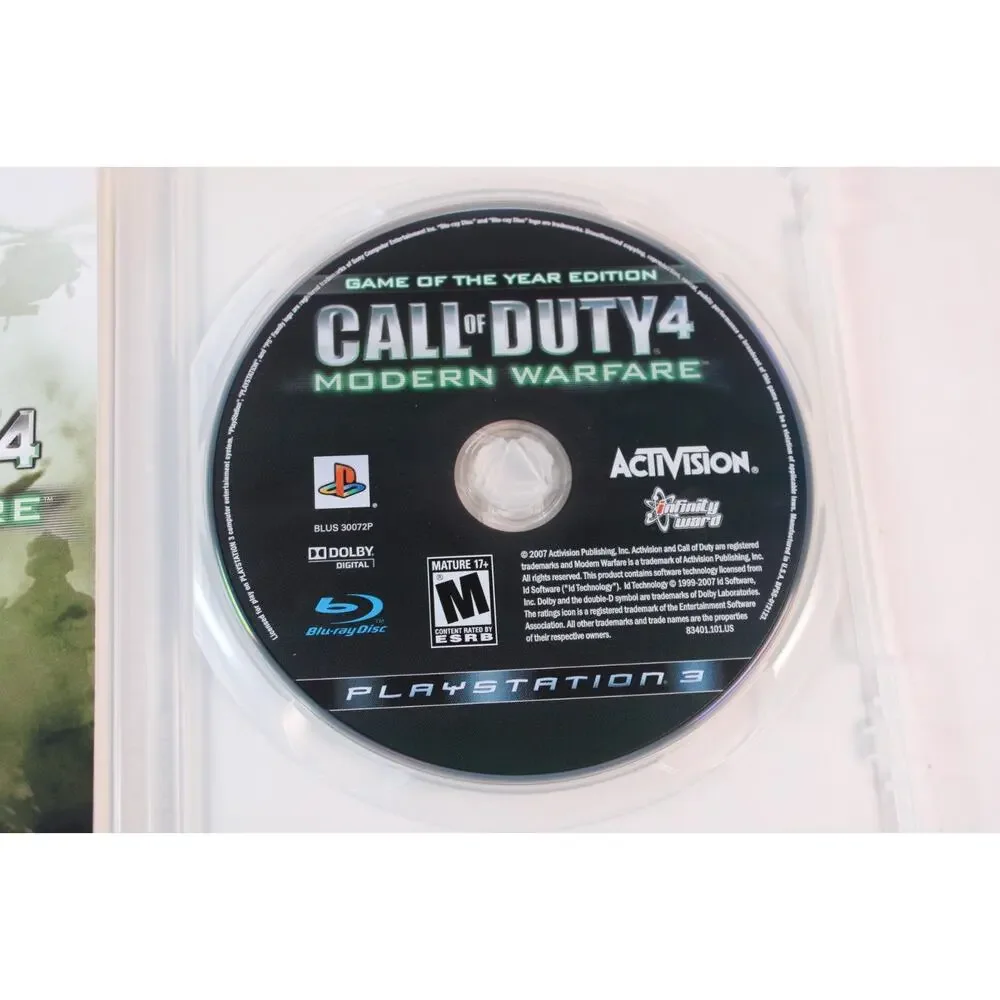 Call of Duty 4 Modern Warfare Game of the Year Edition PS3 Complete W/ Manual